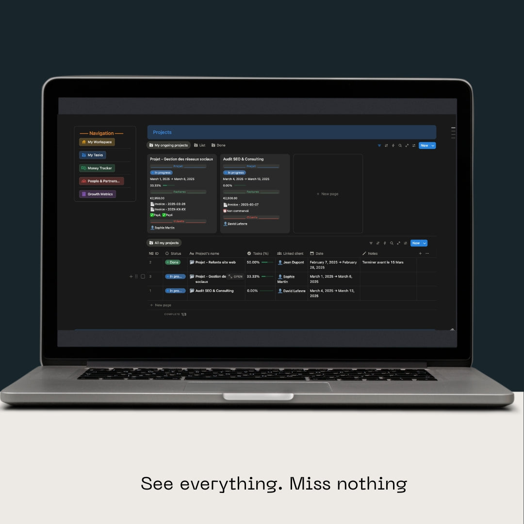 Freelancer Flow Mini: A Notion System to Manage Clients, Projects, and Content in One Calm, Connected Workspace